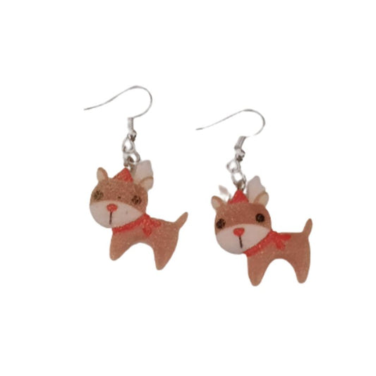 Sparkly Reindeer Christmas Earrings