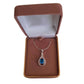 Square Aqua Blue Stone Pendant In A Silver Filigree Setting