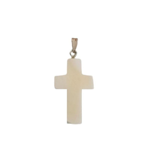 Square Cut Mother of Pearl Cross Necklace