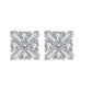 Square Cubic Zirconia Starburst Earrings
