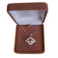 Square Red Stone Centre With A Silver Woven Surround Pendant
