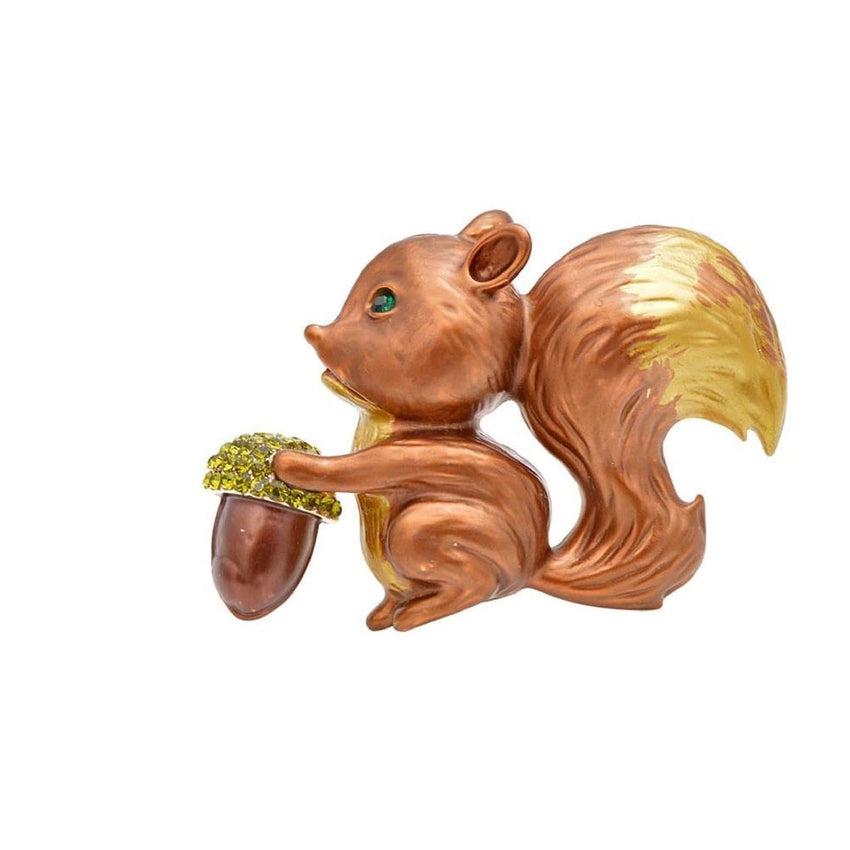 Squirrel With A Nut Brooch