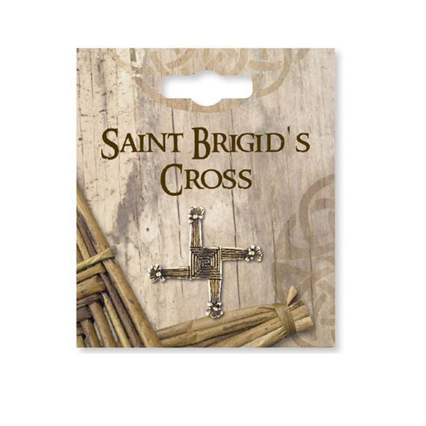 St Brigid Cross With a Brass Finish On A Gift Card