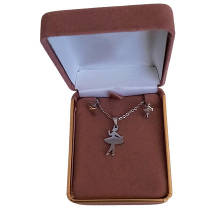 Stainless Steel Dancer Earrings And Necklace Set