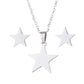 Stainless Steel Star Earrings And Necklace Set