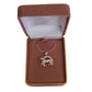Standing Horse In A Cubic Zirconia Horseshoe Necklace