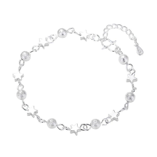 Star And Ball Childs Silver Bracelet