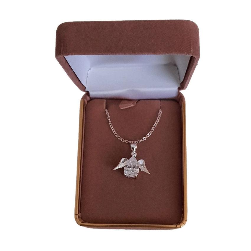 Sterling Silver Angel Pendant With A Cubic Zirconia Body