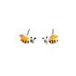 Sterling Silver CZ Bee Earrings