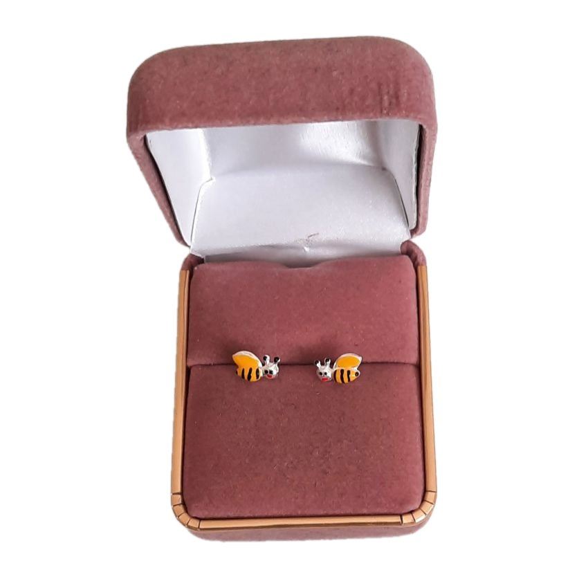 Sterling Silver CZ Bee Earrings(2)