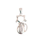 Sterling Silver Cat Pendant With a Cubic Zirconia Set Middle