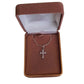 Sterling Silver Child's Cubic Zirconia Bevelled Cross Necklace