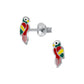 Sterling Silver Colourful Parrot Earrings