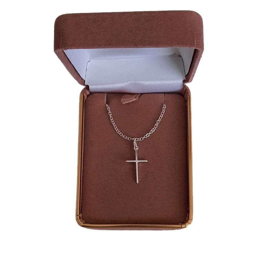 Sterling Silver Communion Plain Slim Cross