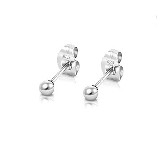 Sterling Silver Communion Sized Small 4mm Stud Earrings