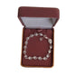 Sterling Silver Crystal Set Ladies Heart Link Bracelet