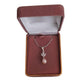 Sterling Silver Cubic Zirconia Leaf And Pearl Drop Pendant