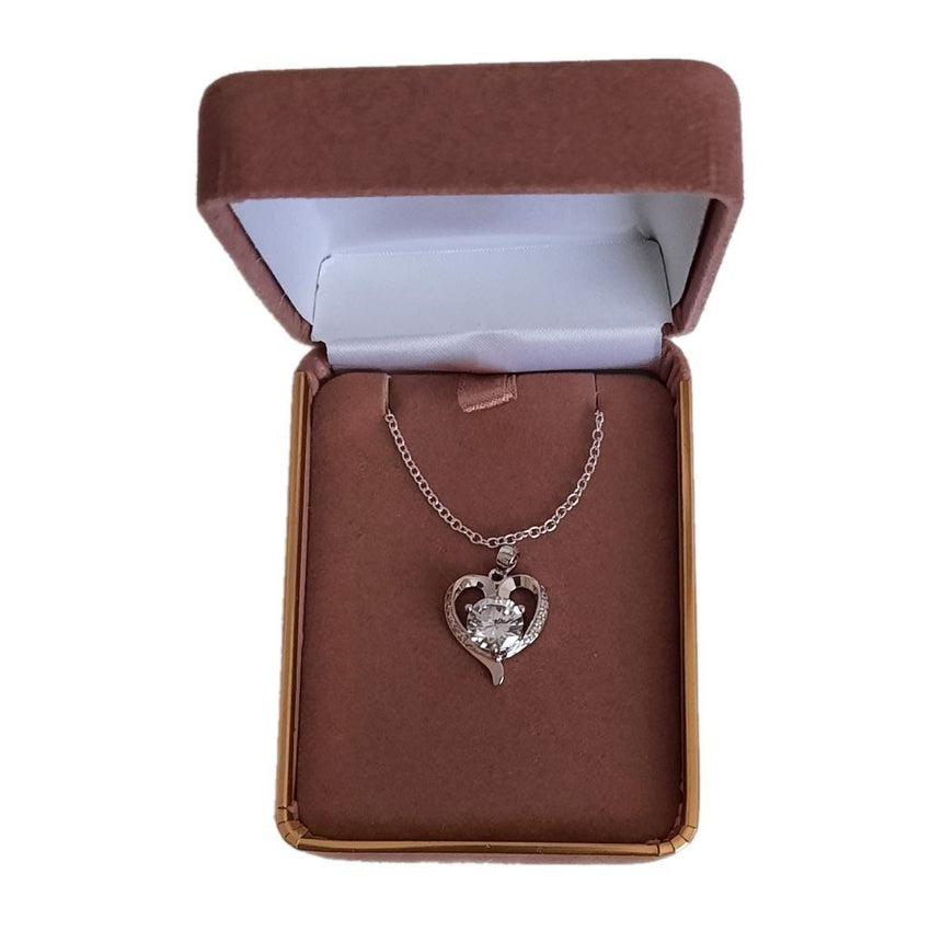 Sterling Silver Heart Cubic Zirconia Pendant