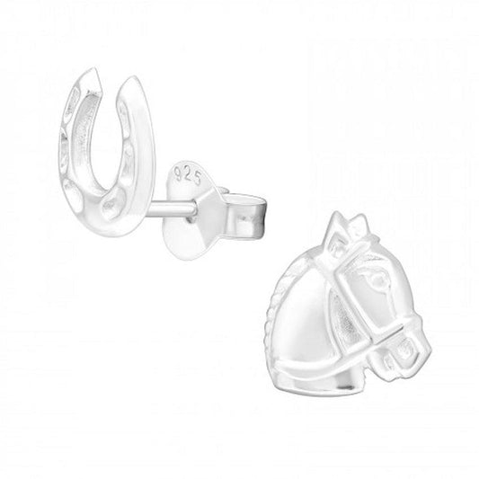 Sterling Silver Horse Non Matching Earrings
