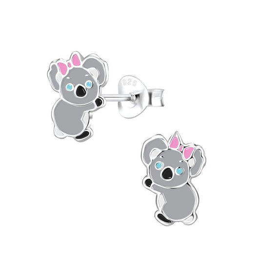Sterling Silver Koala Bear Childrens Earrings