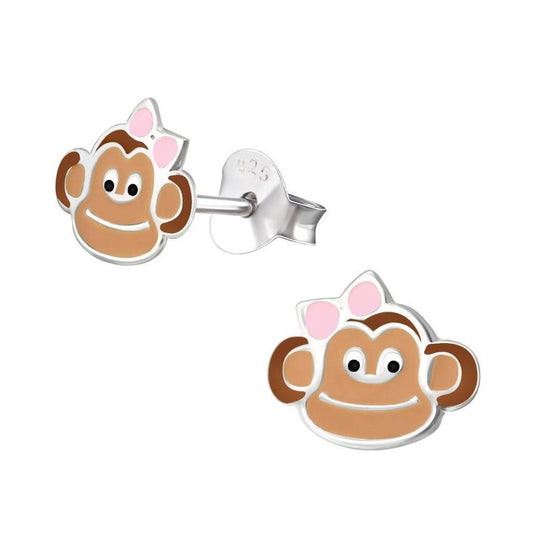 Sterling Silver Monkey Face Earrings