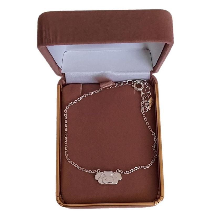 Sterling Silver Pig Face Bracelet