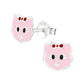Sterling Silver Pink Cat Earrings