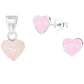 Sterling Silver Pink Love Heart Jewellery Set