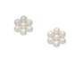 Sterling Silver Small Pearl Bead Flower Earrings