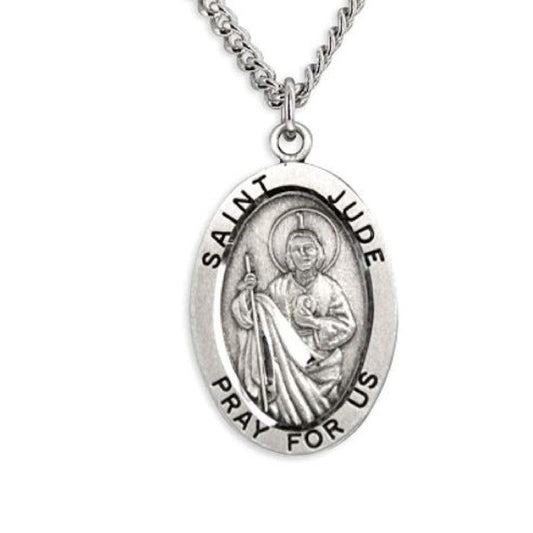 Sterling Silver St Jude Pray For Us Holy Medal