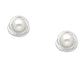 Sterling Silver Surround Pearl Centre Earrings