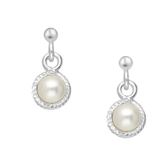 Sterling Silver Tiny Drop Pearl Earrings