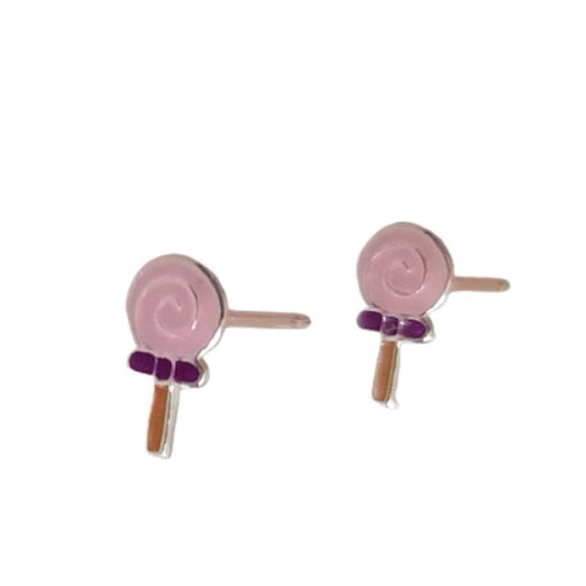 Sterling Silver Tiny Lollipop Earrings