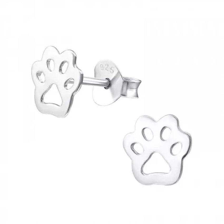 Sterling Silver Tiny Paw Earrings