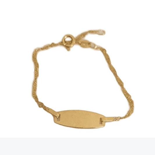 Sterling Silver With Overlaid Gold Plating Kids ID Bracelet
