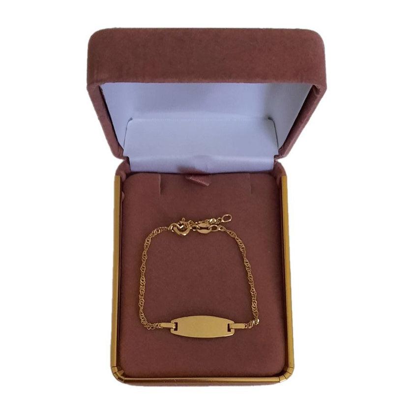 Sterling Silver With Overlaid Gold Plating Kids ID Bracelet