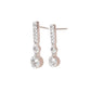 Sterling Silver and Cubic Zirconia Oblong Stem Earrings
