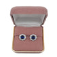 Sterling Silver Blue Centre Flower Earrings with a CZ Surround