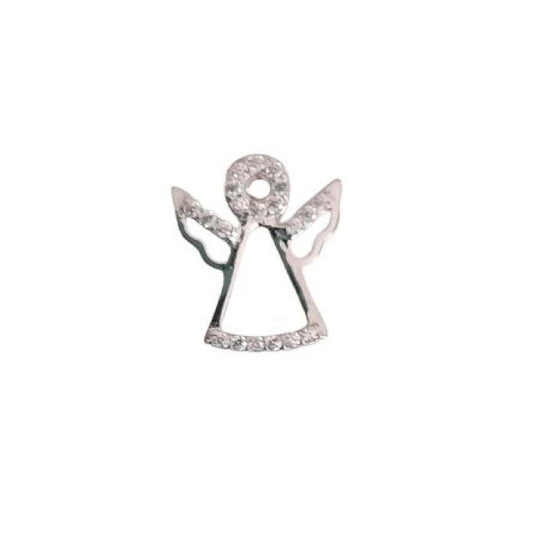 Sterling Silver Cubic Zirconia Angel Pendant