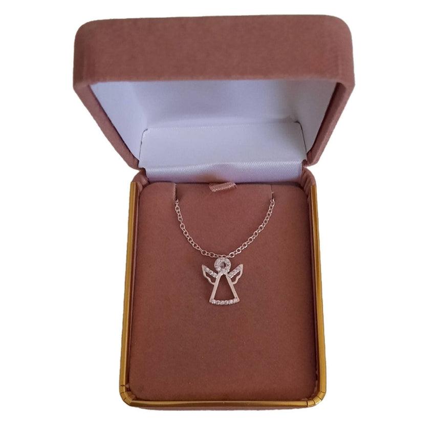 Sterling Silver Cubic Zirconia Angel Pendant