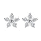 Sterling Silver Cubic Zirconia Small Petal Flower Earrings