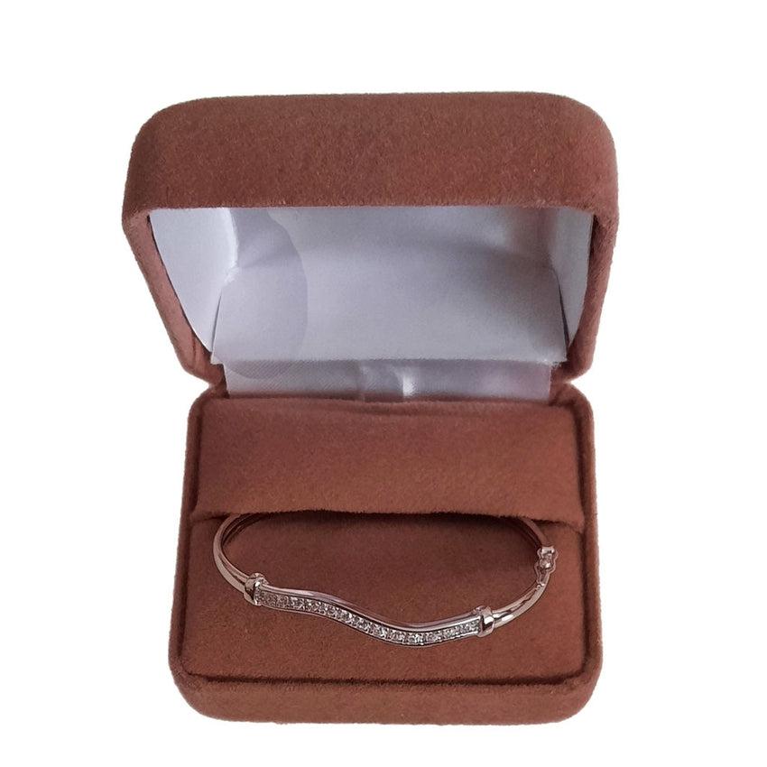 Sterling Silver Cubic Zirconia Stone Baby Bangle