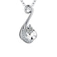 Sterling Silver Cut Away Swirl Pattern Cubic Zirconia Necklace