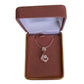 Sterling Silver Cut Away Swirl Pattern Cubic Zirconia Necklace