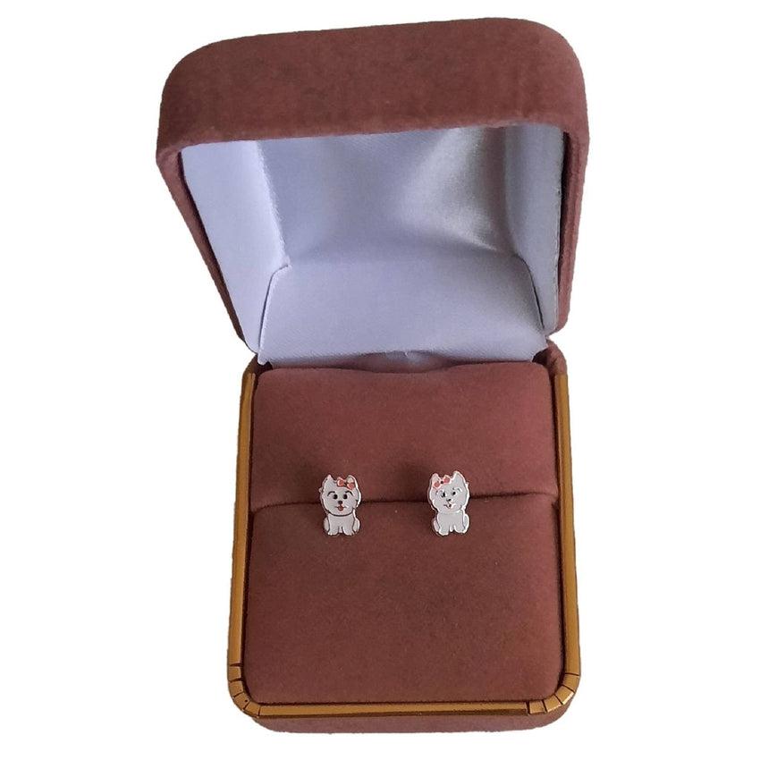 Sterling Silver Cute Dog Earrings