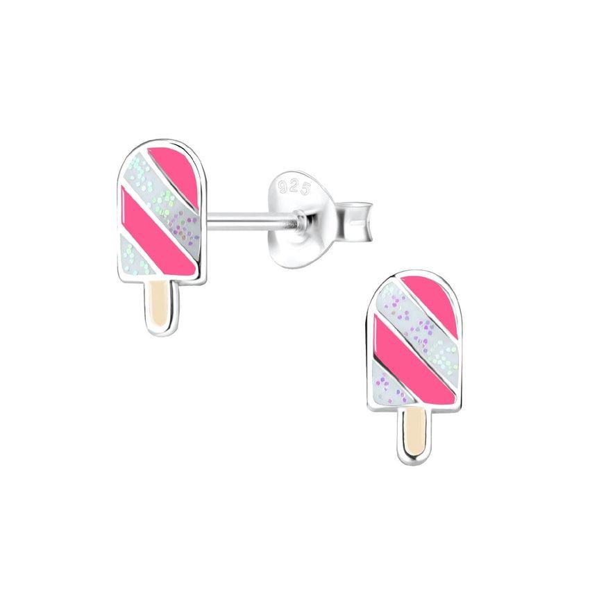 Sterling Silver Fun Girls Ice Lolly Earrings