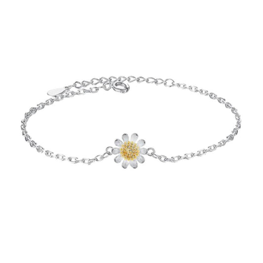 Sterling Silver Girls Flower Bracelet