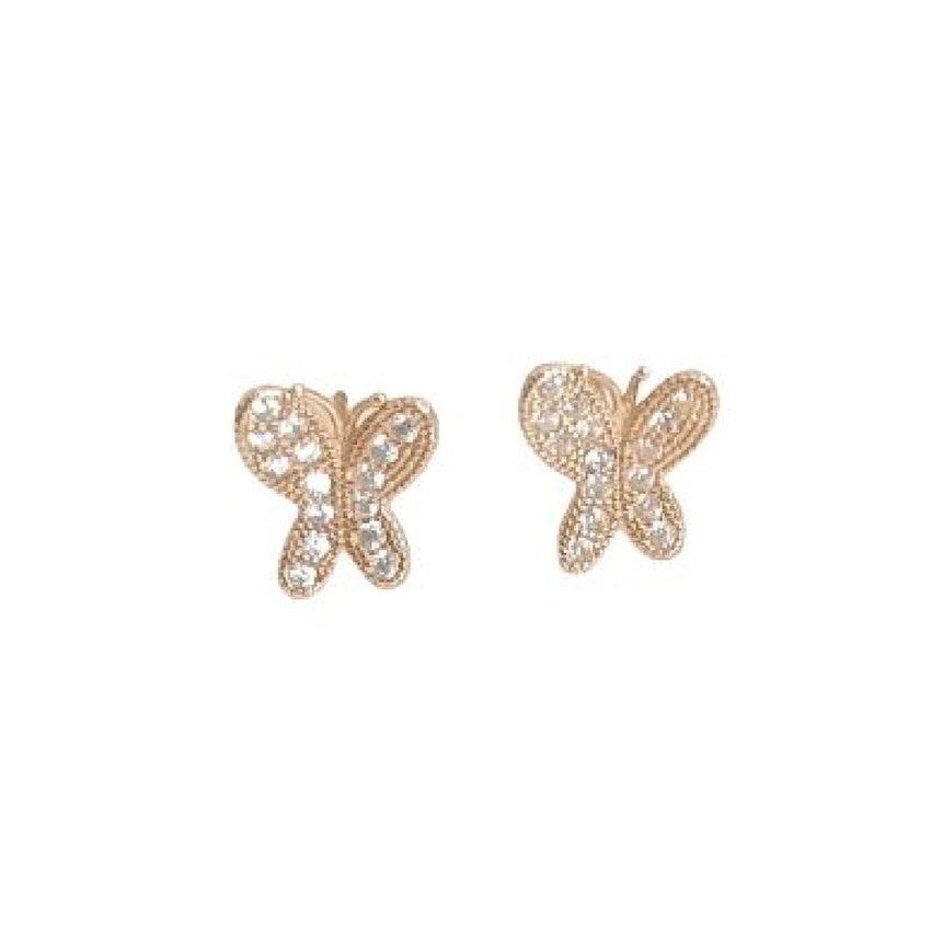 Sterling Silver Gold Overlaid Butterfly Earrings
