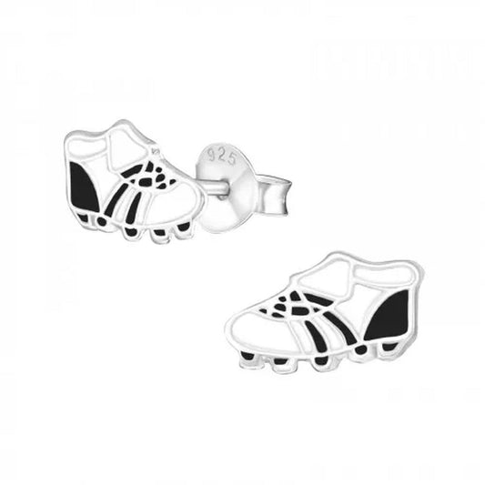 Sterling Silver Kids Football Boots Earrings