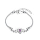Sterling Silver Purple Amethyst Heart Stone Adjustable Bracelet